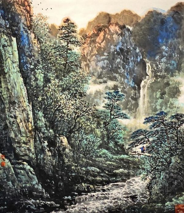 QDC_CL004_C_春山行早_82x74cm_$3800_Chinese ink on rice paper