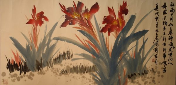 QJT_CFA009_C_Ginger Flower_姜花_68x136cm_Chinese ink on rice paper