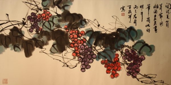 QJT_CV003_C_Qiang Grapes_69x136cm_Chinese ink on rice paper