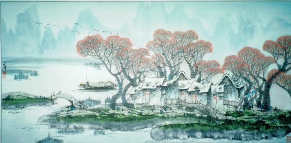 WLS_L076_C_Mangrove in the early Morning_红树清晨_68x135cm_$4300_Chinese ink on rice paper