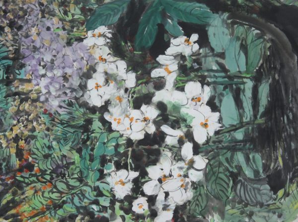 WML_CF004_C_Butterfly Dance_跳舞蓝_68x91cm_$6300_Chinese Ink on rice paper