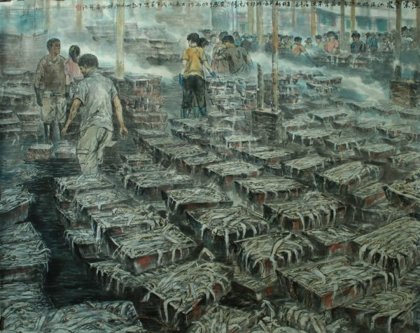 WML_CL013_C_Fishing Harvest_鱼丰收_150x180cm_$26800_Chinese Ink on rice paper