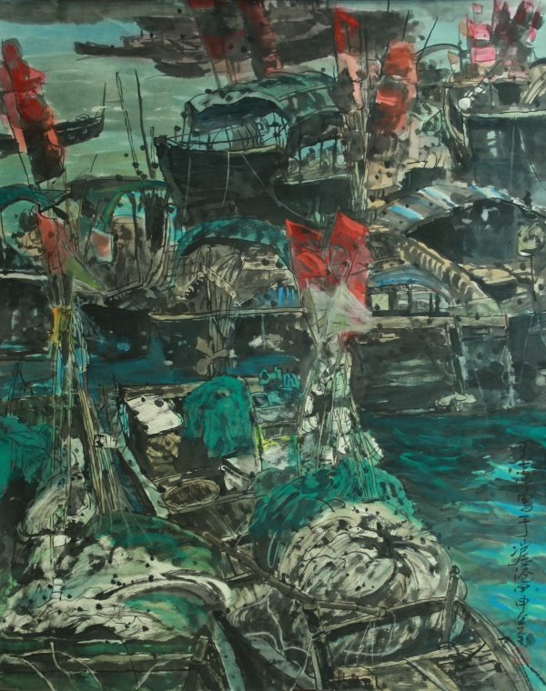 WML_CL027_C_Shanwei Port_汕尾港_120x68cm_$8300_Chinese Ink on rice paper