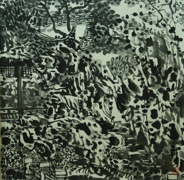 WML_CL033_C_Travels in the Park_园游_68x68cm_$4800_Chinese Ink on rice paper