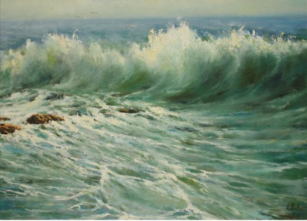 WXJ_L017_C_Wave & Rocks_浪与石_60x80cm_$1600_Oil on canvas
