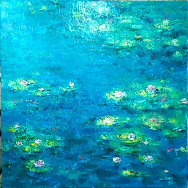 WXL_AA016_S_Lotus_荷花_120x120cm-$18500_Oil on canvas