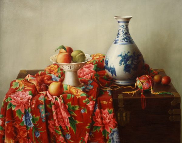 WY_SL018_C_Red Tablecloth_红桌布_73x92cm_$6800_Oil on canvas WY_SL018_C_Red Tablecloth_红桌布_73x92cm_$6800_Oil on canvas
