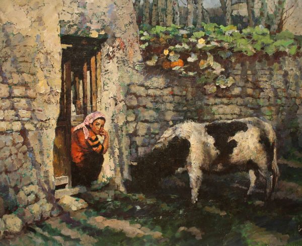XPZ_A007_C_Guarding her cow_牧牛_$5200_65x80cm