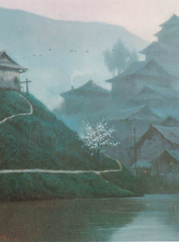 XXQ_L004_C_Daybreak in Dong Village_桐乡之晓_$4000_40x51cm_Oil