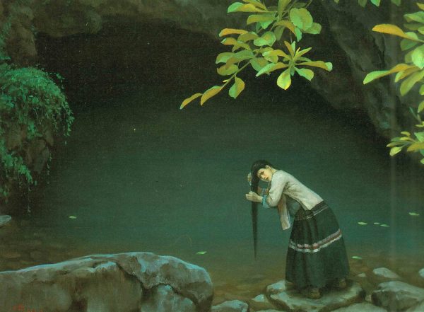 XXQ_P016_C_Clean Stream of Village pond_山寨小谭水清清_$4500_40x51cm_Oil