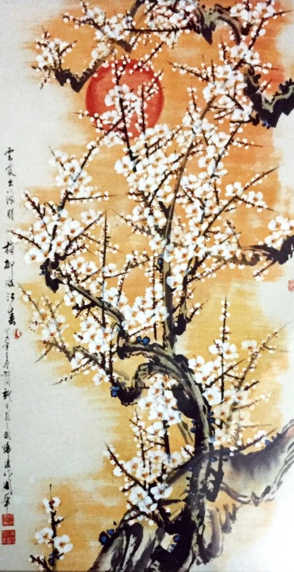 ZH_CFA005_C月上梅稍-130x65cm-$2800_Chinese ink on rice paper