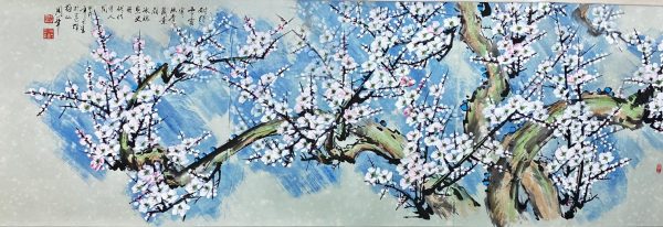 ZH_CFA010_C_满园春色-65x190cm-$3600_Chinese ink on rice paper ZH_CFA010_C_满园春色-65x190cm-$3600_Chinese ink on rice paper