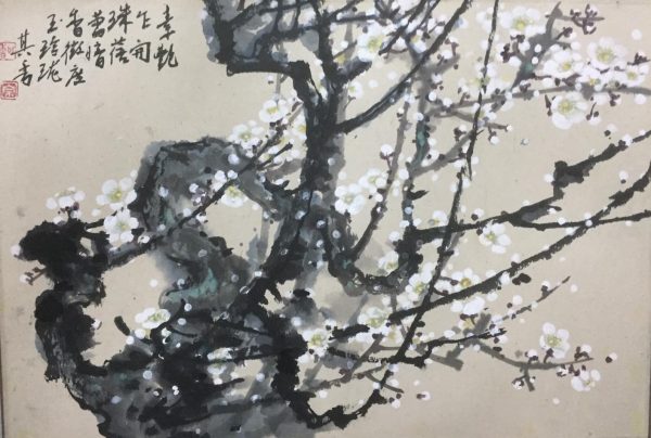 ZQX_CFA001_C_素艳乍开珠落葍_清香微度玉玲珑_$38000_Chinese ink on rice paper