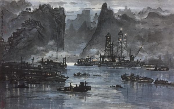 ZQX_CL002_C_峡江夜景_43 x 67cm_$60000_Chinese ink on rice paperjpg