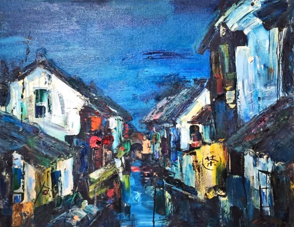ZSJ_L008_C_夜晚的水乡-80x100cm-$10500