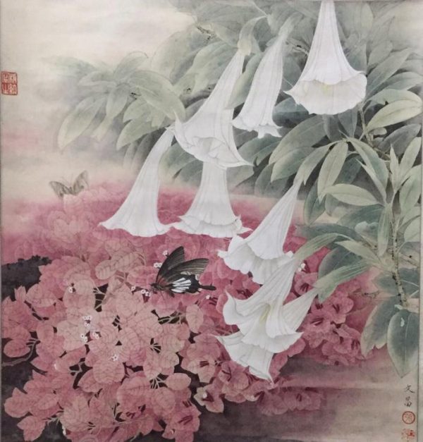 ZWC_CFA002_C_Datura_曼陀罗__68x64cm_$5000_Chinese ink on rice paper
