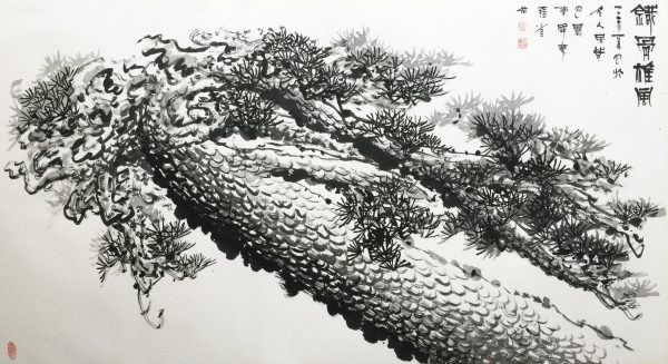 ZX_CFA004_C_Powerful & Stronger_铁骨雄风_$18000_96x180cm_Chinese ink on rice paper