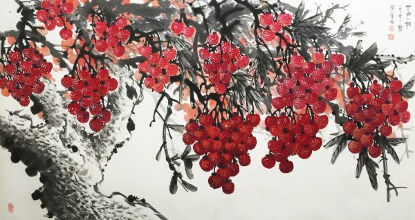 ZX_CFA005_C_Red in March_三月红_$18000_96x180CM_Chinese ink on rice paper