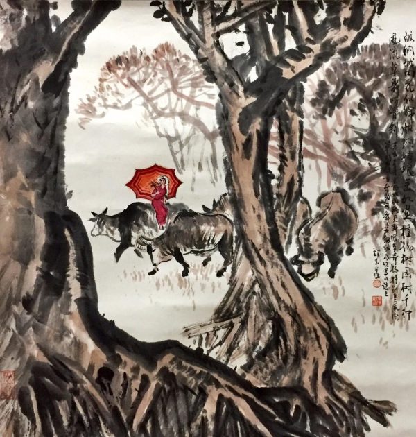 ZYK_CL014_C_版城内花似锦_96x90cm_$13000_Chinese ink on rice paper