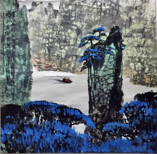 ZYK_CLS001_C_水清峰秀_68x68cm_$9800_Chinese ink on rice paper