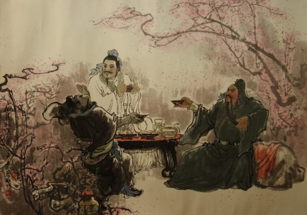 ZZT_CP002_C_Be Brothers in Peach Garden_桃园三结义_68x95cm_$24000_Chinese Ink on Rice Paper