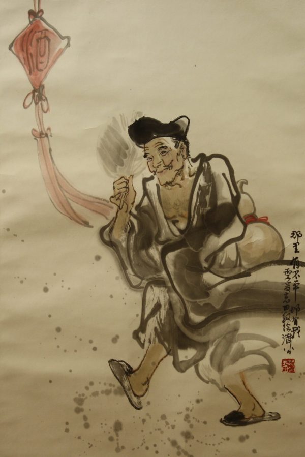 ZZT_CP016_C_The Monk in Lin Yin Temple_济公_67x45cm_$12800_Chinese Ink on Rice Paper