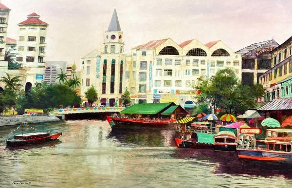 CCD_L004_S_Clarke Quay_克拉码头_123x184cm_$18000_oil on canvas CCD_L004_S_Clarke Quay_克拉码头_123x184cm_$18000_oil on canvas