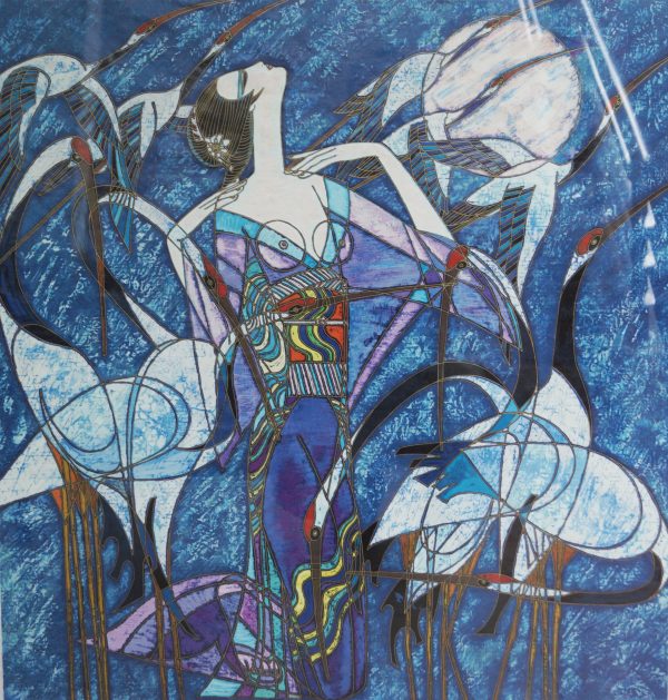 DSG_SR002_USA_Bird of happiness_幸福鸟_1988_ 77x73cm_$15000_LIII-OC_Serigraph on Korean rice paper