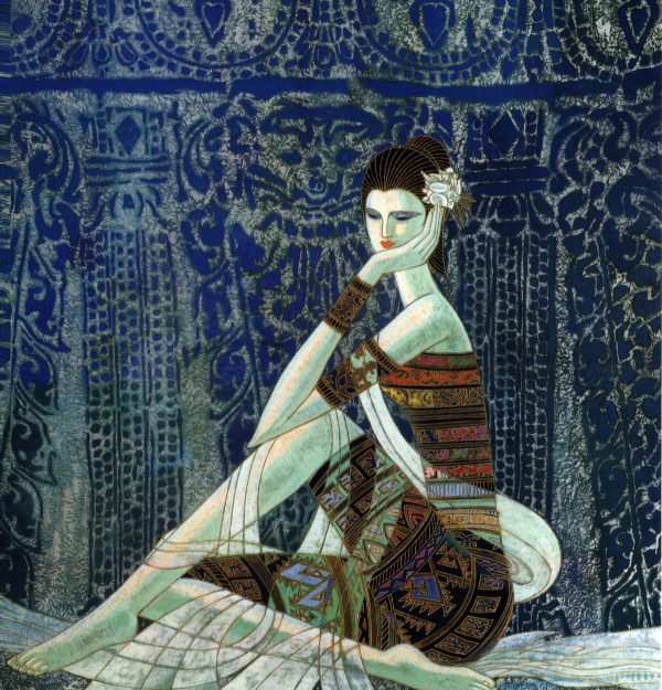 DSG_SR003_USA_Peaceful Moment_沉静时刻_1995_66x60cm_$8800_DX19-175_Serigraph on Korean rice paper