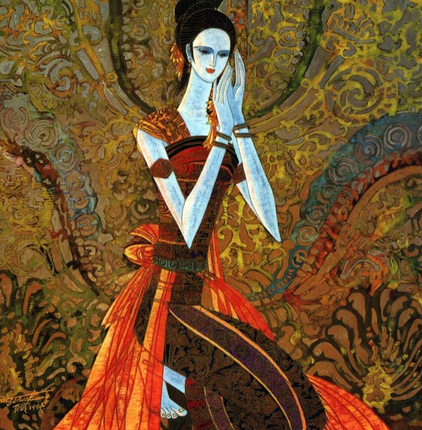 DSG_SR004_USA_Blessing_祝福_1994_76x70cm_$12000_DXAP_3-25_Serigraph on Korean rice paper