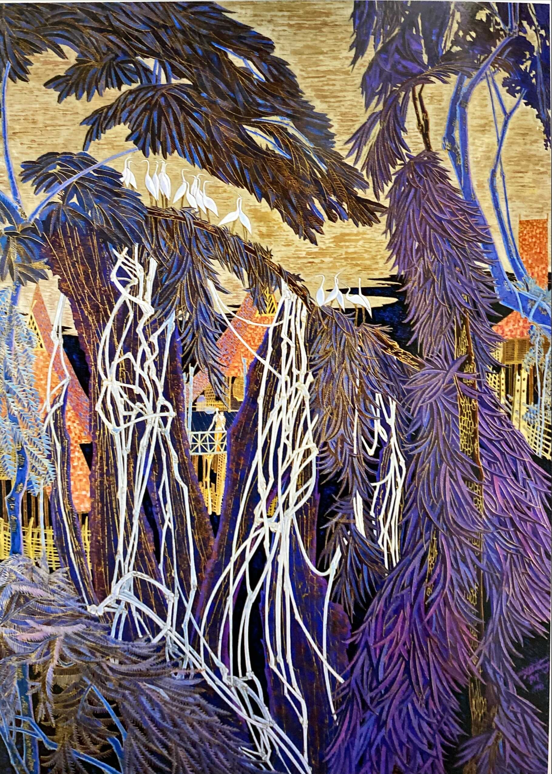 DSG_SR008_USA_Myterious Xishuangbanna_神秘的西双版纳_1994_107x82cm_$12000_DX 78-175_Serigraph on Korean rice paper
