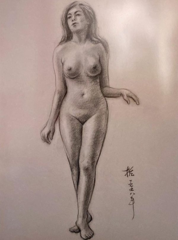LK_CN002_S_Nude_裸体_65x50cm_$18000_Charcoal on paper