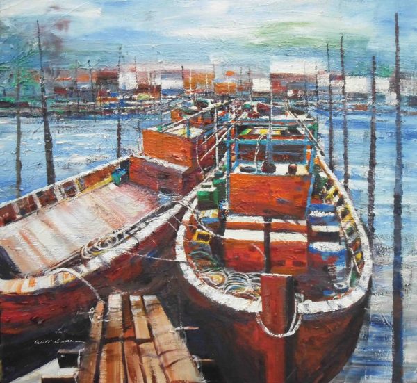 NWL_B003_M_Encounter_遇_77x77cm_$2500_Oil on canvas