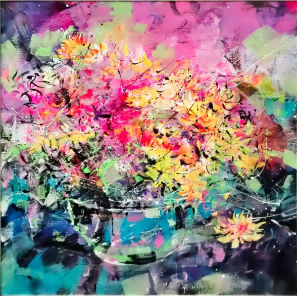 NWL_F026_M_Flower Series 4_90x90cm_$3200_Mixed media on canvas NWL_F026_M_Flower Series 4_90x90cm_$3200_Mixed media on canvas