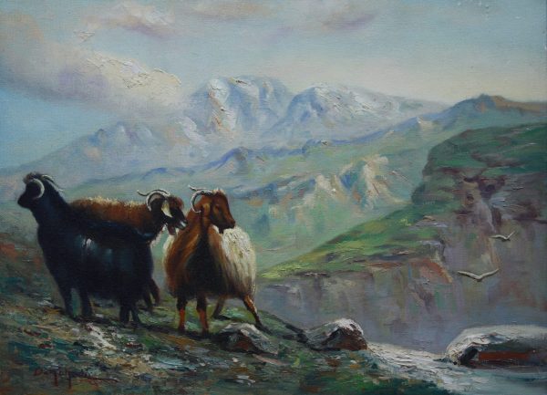 DZ_A003_Iran_Goats_30x40cm_$1680_Oil on canvas