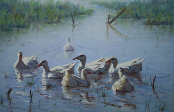 DZ_B003_Iran_Happy Family_60x90cm_$5000_Oil on canvas