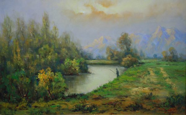 DZ_L028_Iran_Fishing_钓鱼_40X60cm_$3000_Oil on canvas DZ_L028_Iran_Fishing_钓鱼_40X60cm_$3000_Oil on canvas