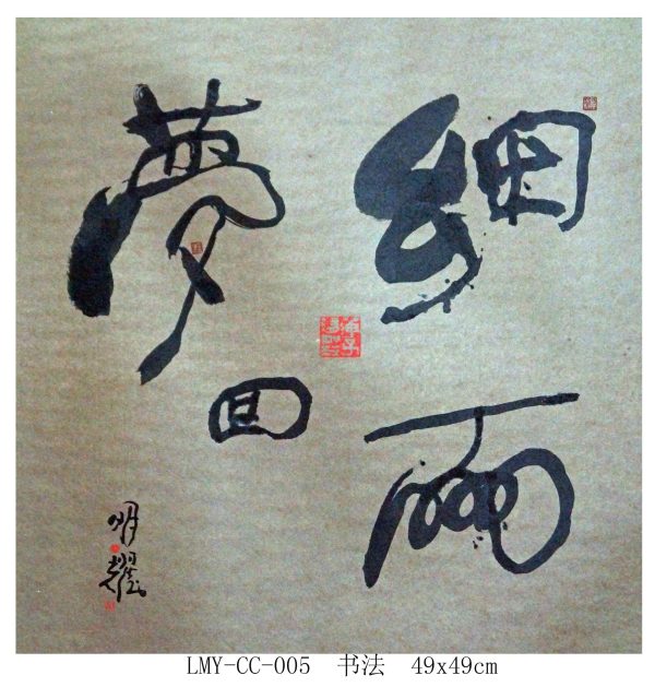 LMY_CC005_C_Calligraphy_书法_49x49cm_$1100_Chinese ink on rice paper