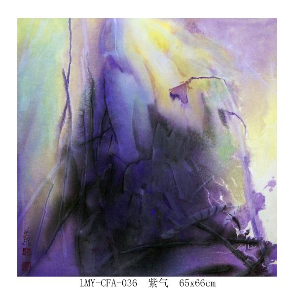 LMY_CFA036_C__Purple Gas_紫气65x66cm_$4200_Chinese ink on rice paper