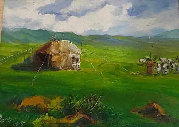 SYD_L023_C_Painting Series-Lanscape_蒙古包_30x40cm_$1200_Oil on canvas