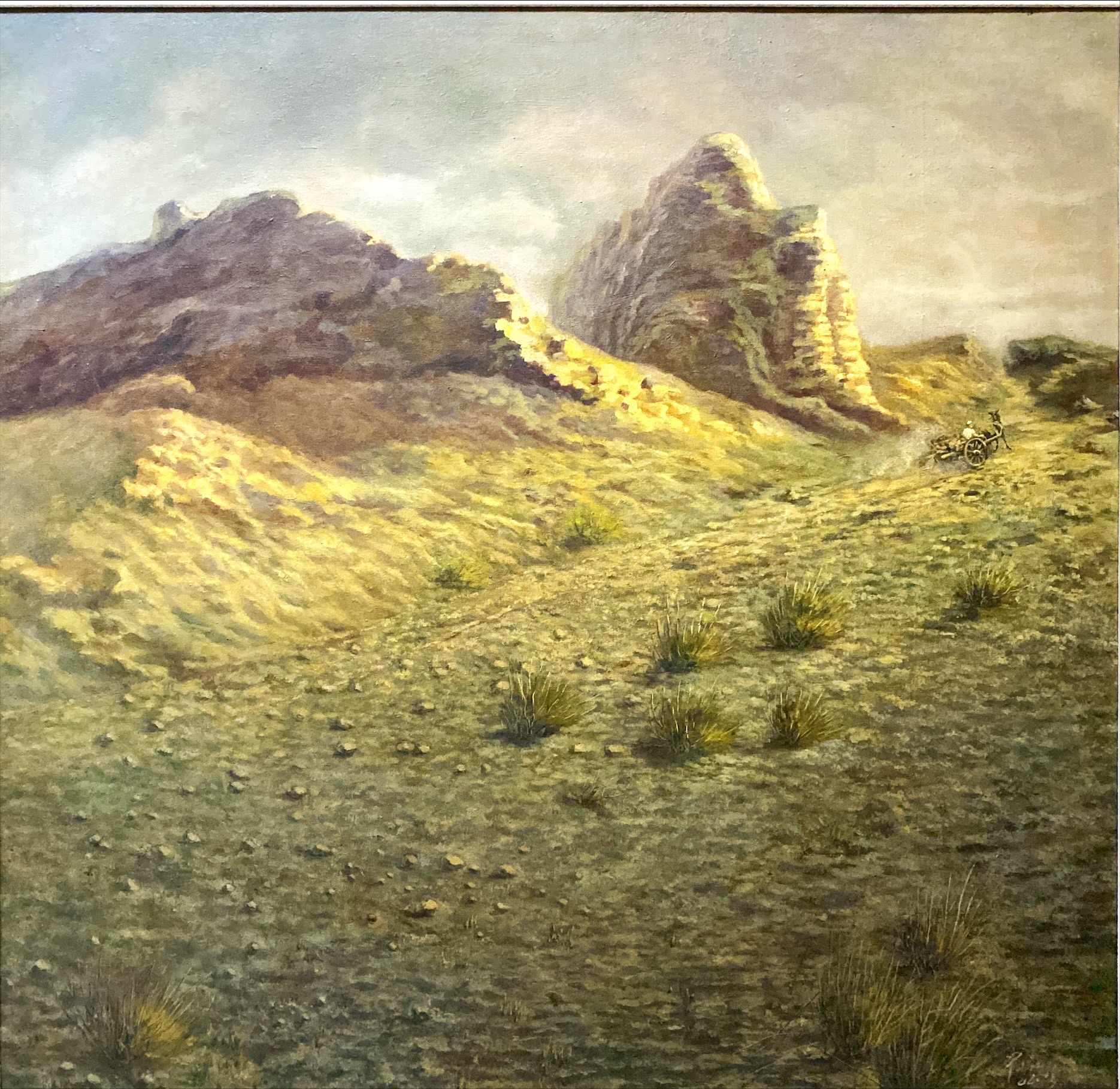SYD_L026_C_The returning wagon from North outside_塞外归车_100x100cm_$10000_Oil on canvas