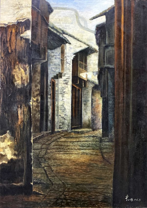 SYD_L028_C_Old Street_老街_100x70cm_$6500_Oil on canvas.