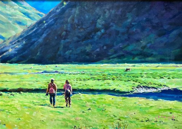 WF_L001_S_Si Guniang Mountain_四姑娘山_50x70cm_$7300_Oil on canvas