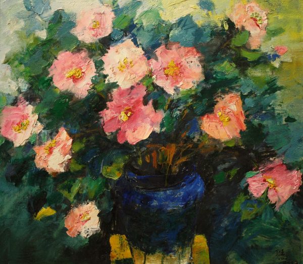 DT_FA002_C_Pink Roses_粉玫瑰_66x73cm_$3600_Oil on canvas DT_FA002_C_Pink Roses_粉玫瑰_66x73cm_$3600_Oil on canvas
