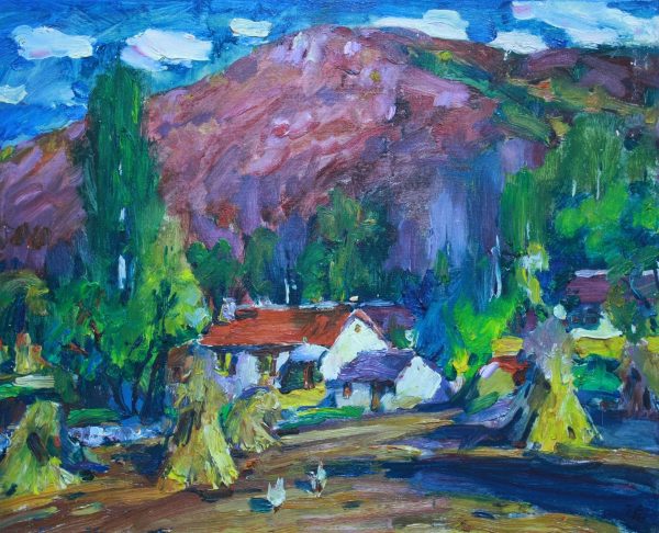 DT_L011_C_Mountain Village_山村_53x65cm_$2800_Oil on canvas