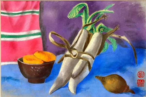 LPJ_SL001_S_Radish_白萝卜_33x50cm_$800_Pastel on paper