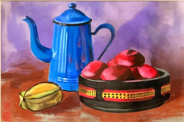 LPJ_SL003_S_Ang Ku Kueh_红龟糕_33x50cm_$800_Pastel on paper