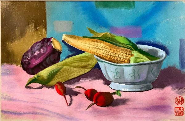 LPJ_SL004_S_Corn in the Bowl_玉米碗_33x50cm_$800_Pestel on paper