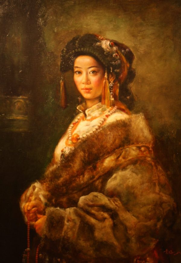 ZDL_P003_C_Mongolia Lady_蒙古少女_116x89cm_$12000_Oil on canvas