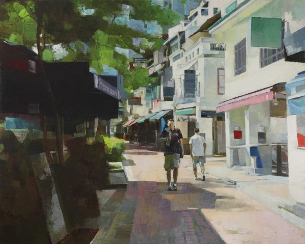 WBD_SS003_C_Walking Down the Street_巷中游_80x100cm_$3600_Oil on canvas